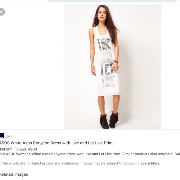 ASOS  Live and Let Live Racerback Dress - Picture 2 of 8